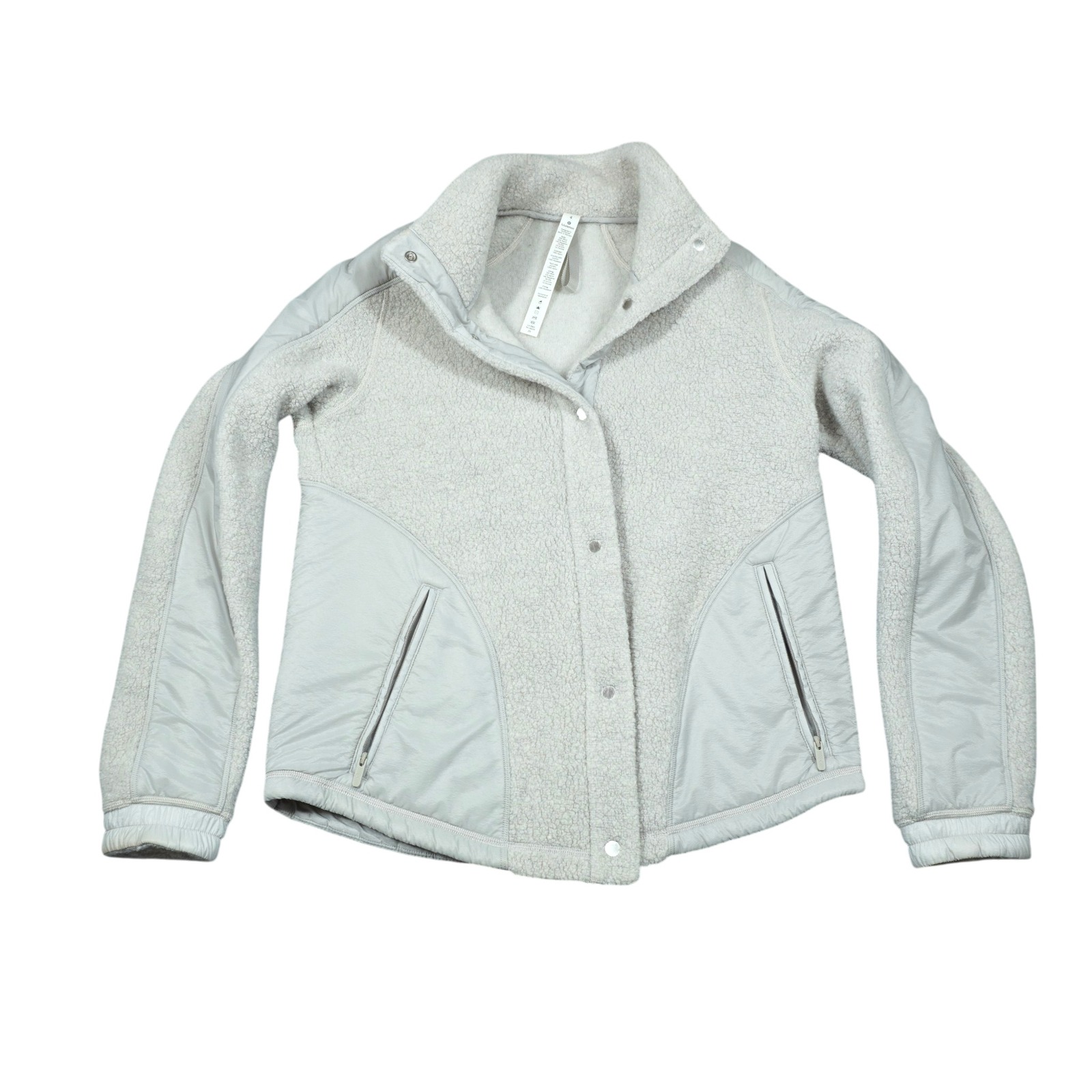 Lululemon Size 4 Wool Blend Sherpa Fleece Go Cozy Jacket Heathered Ceramic